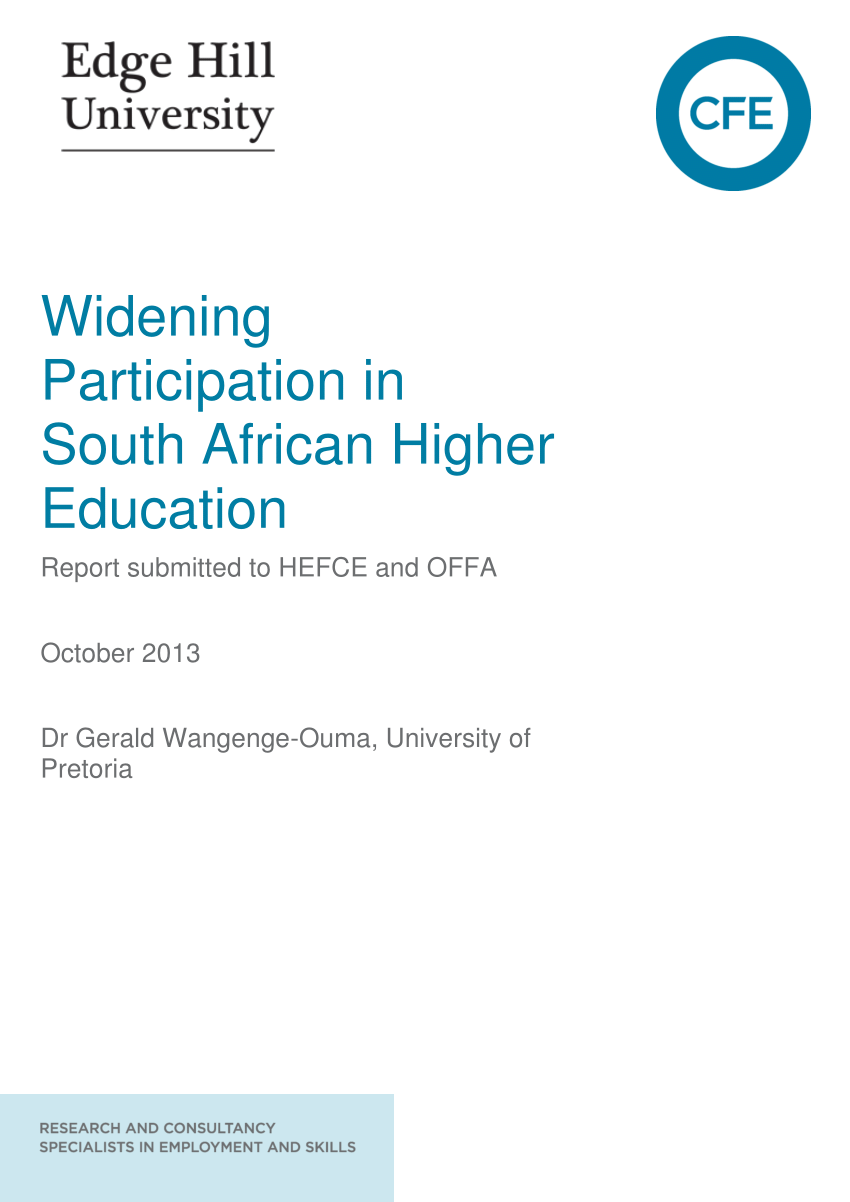 PDF) Widening participation in South African Higher Education