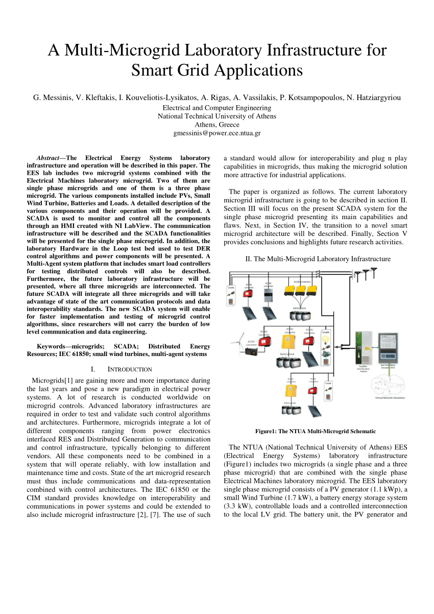 (PDF) Multimicrogrid laboratory infrastructure for smart grid applications