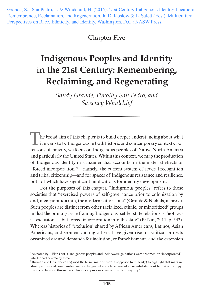 essay on indigenous identity