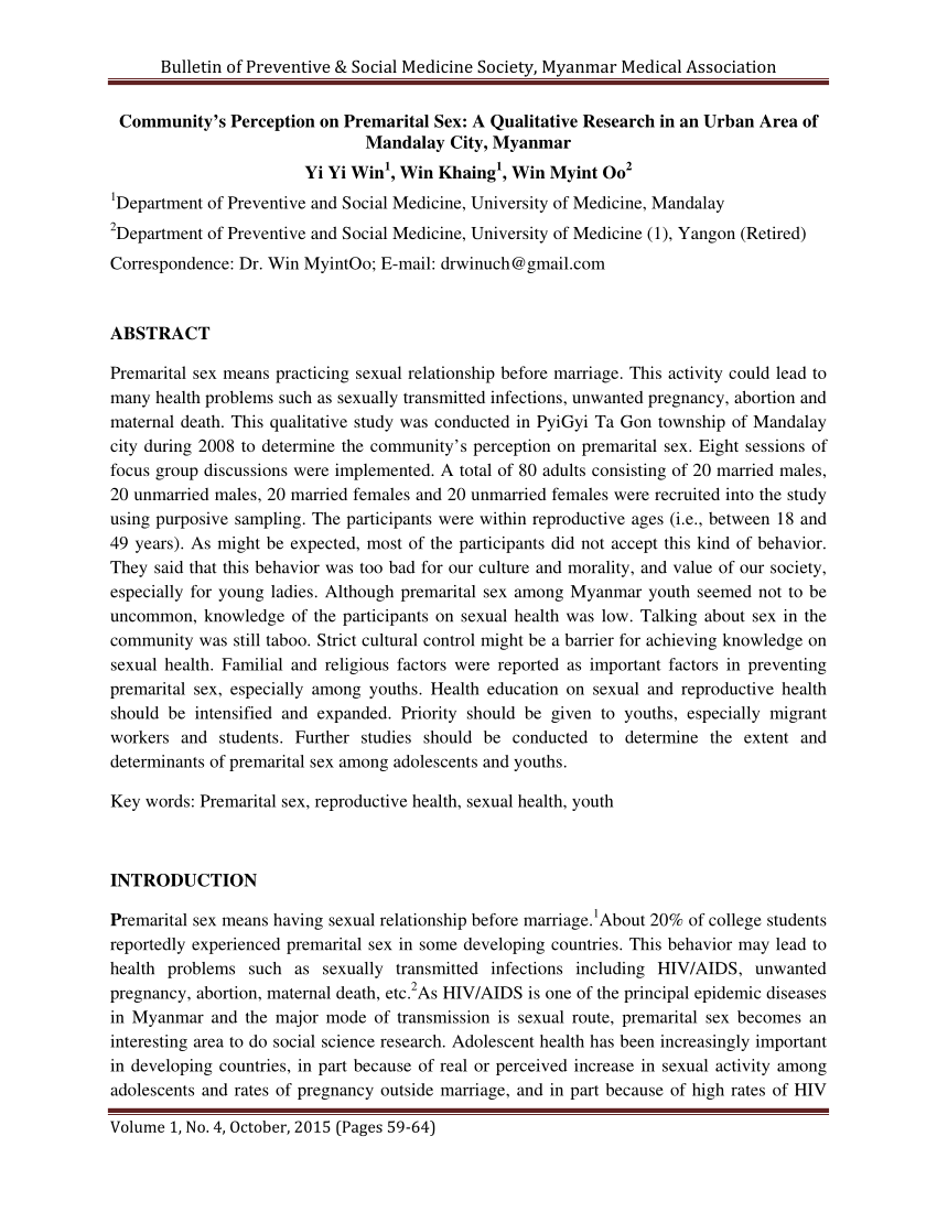 research paper premarital sex