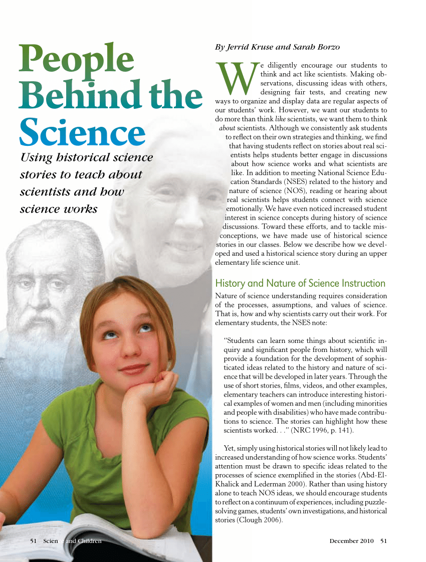 (PDF) People Behind the Science Using historical science stories to