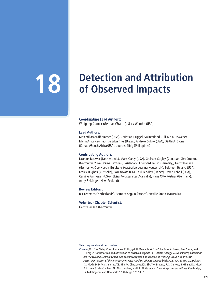 PDF) Detection and attribution of observed impacts