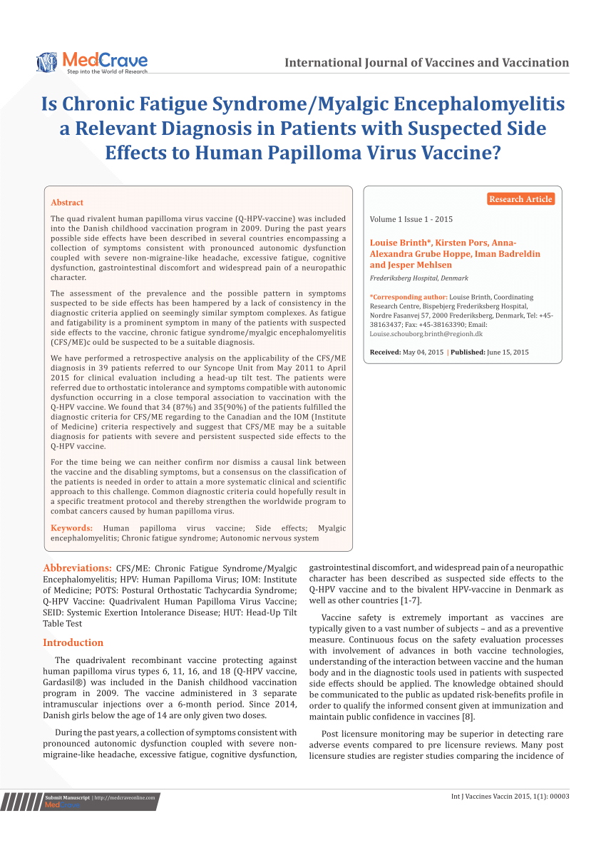 vaccin papillomavirus fatigue