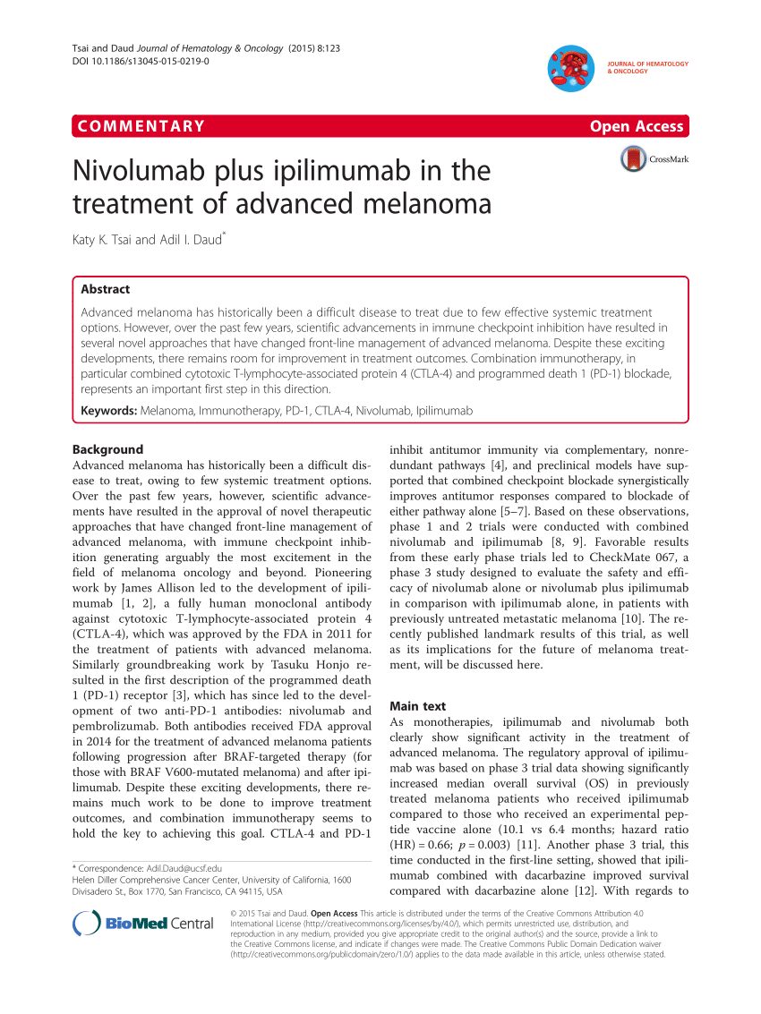 (PDF) Nivolumab plus ipilimumab in the treatment of