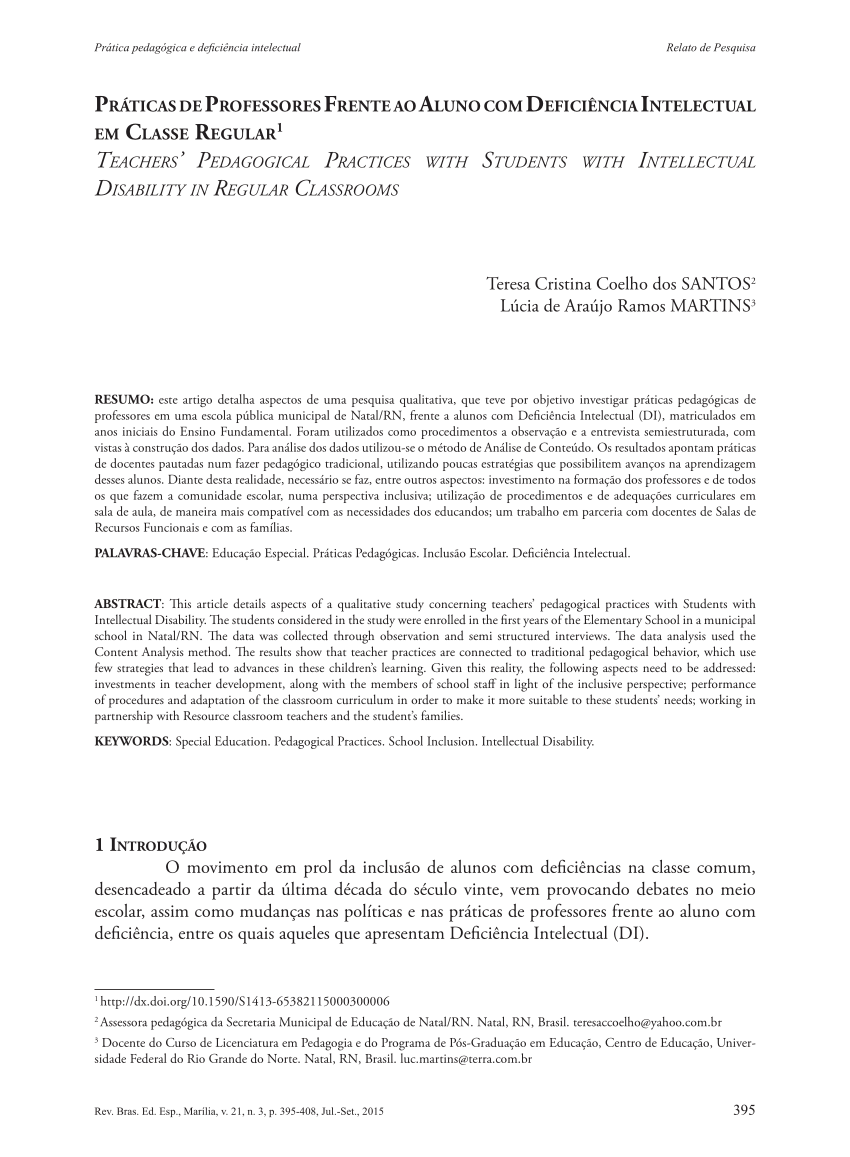 A Triangulação Entre Deficiência Intelectual, Funcionalidade