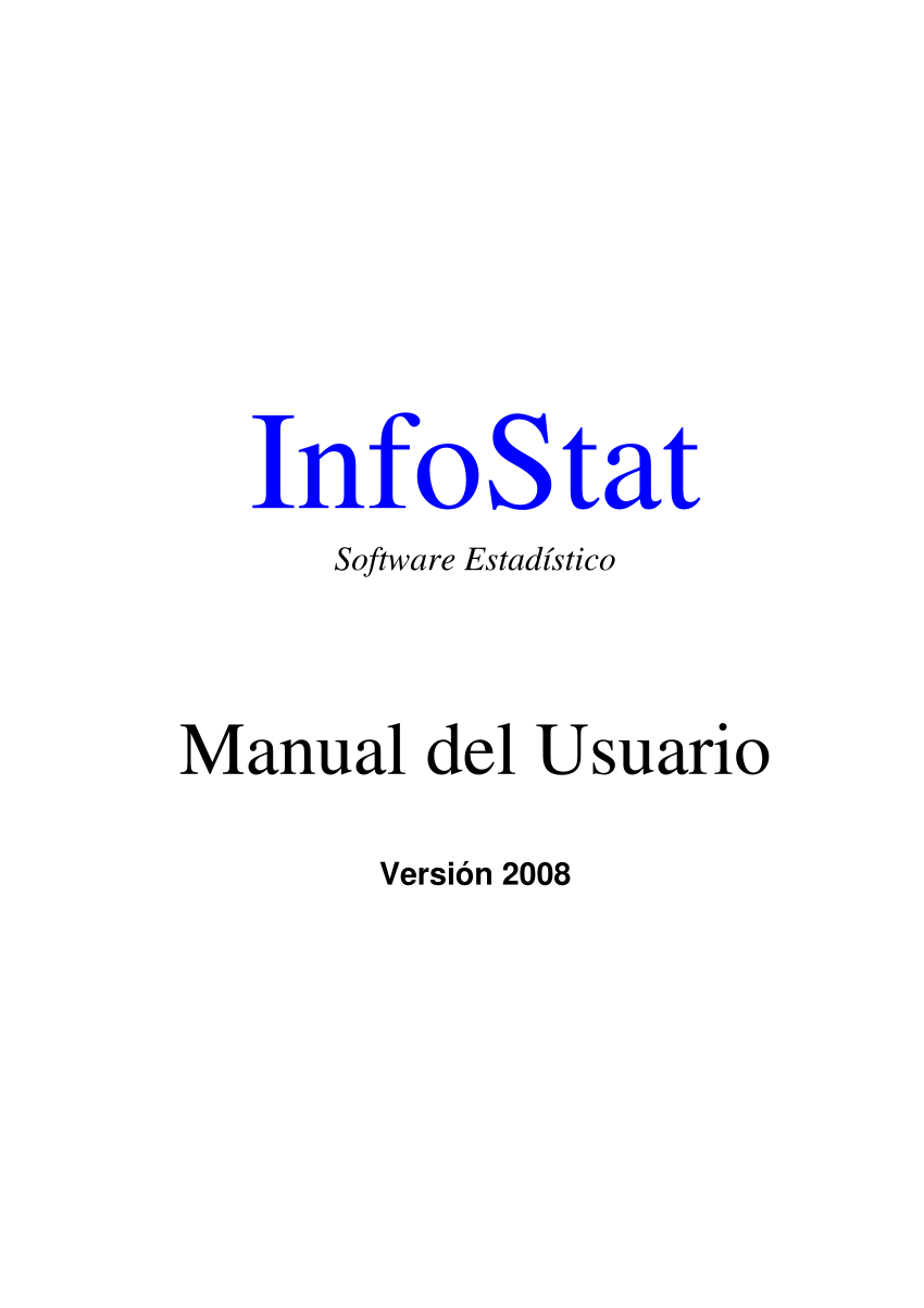 Pdf Infostat Manual Del Usuario