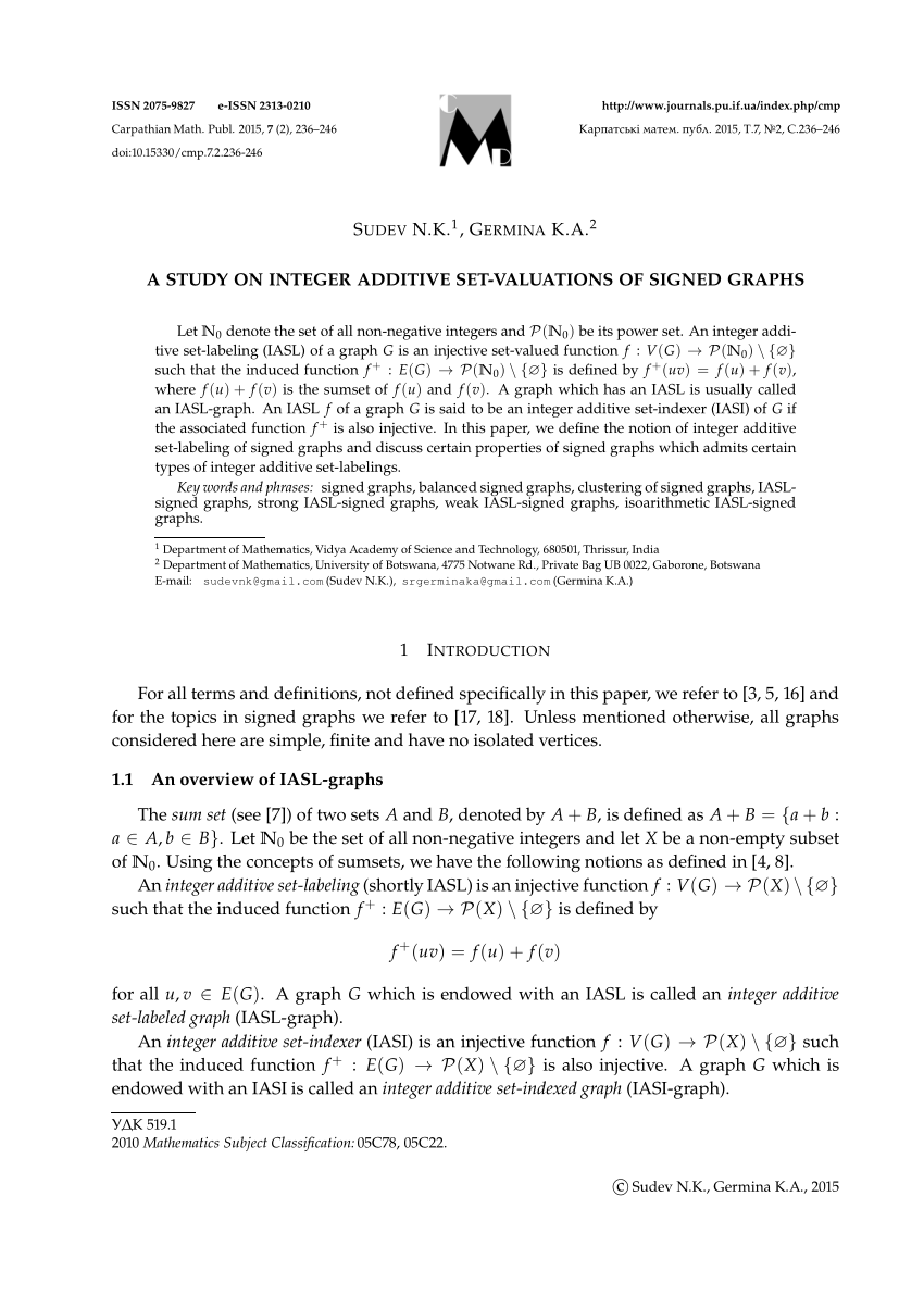 Pdf A Study On Integer Additive Set Valuations Of Signed Graphs