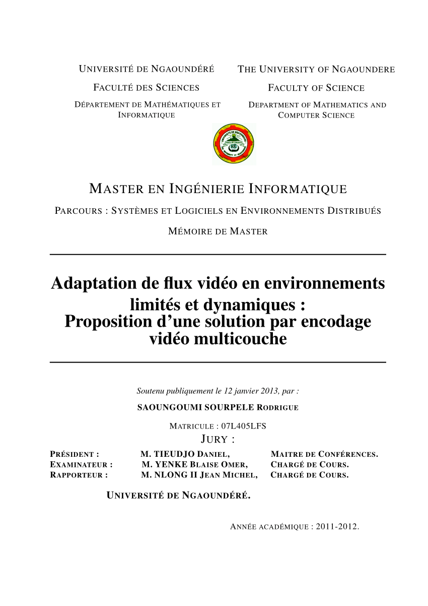 Pdf Adaptation De Flux Video En Environnements Limites Et