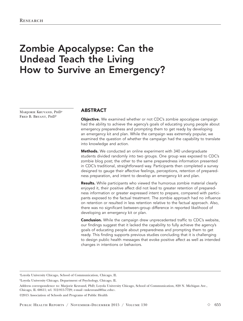 Zombie apocalypse: CDC offers useful advice for any emergency
