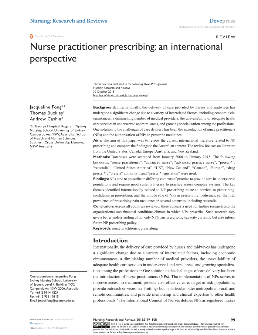 (PDF) Nurse practitioner prescribing: an international perspective