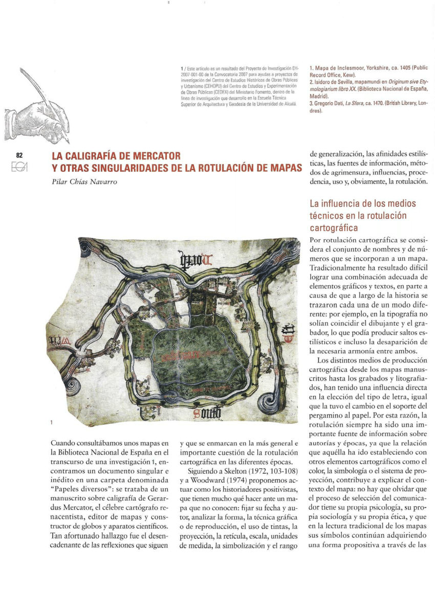 Pdf La Caligrafía De Mercator Y Otras Singularidades De La Rotulación De Mapas 9248