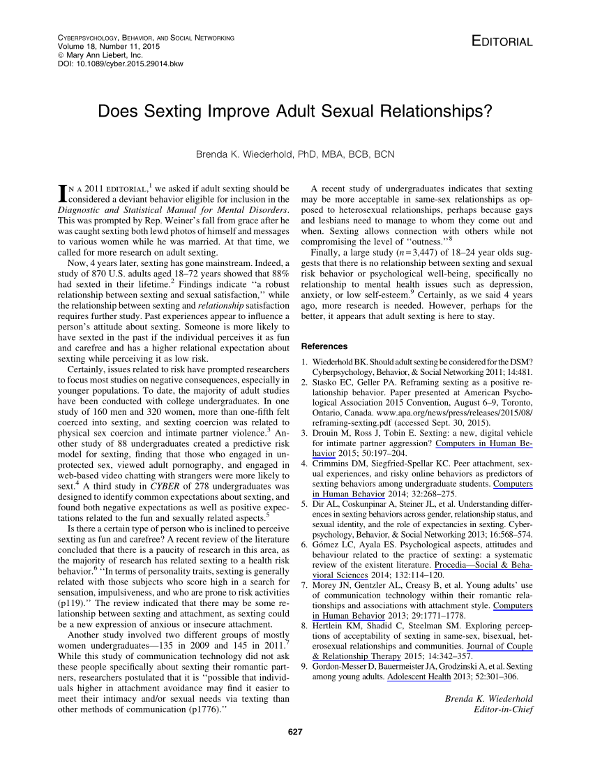 PDF) Does Sexting Improve Adult Sexual Relationships?