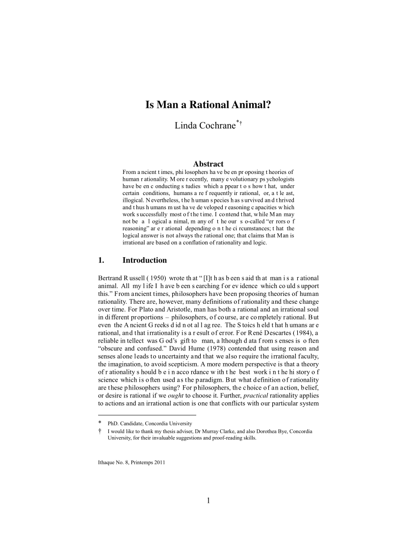 PDF) Is Man a Rational Animal