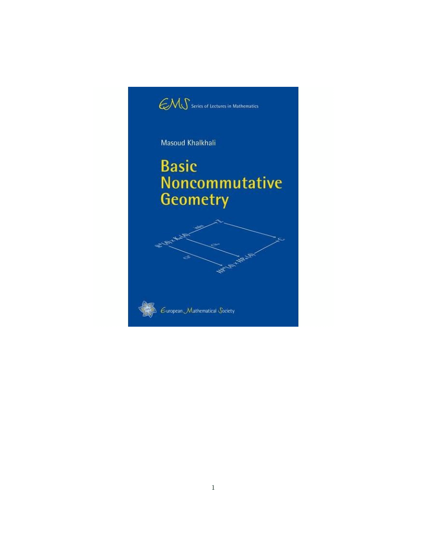 Pdf Basic Noncommutative Geometry