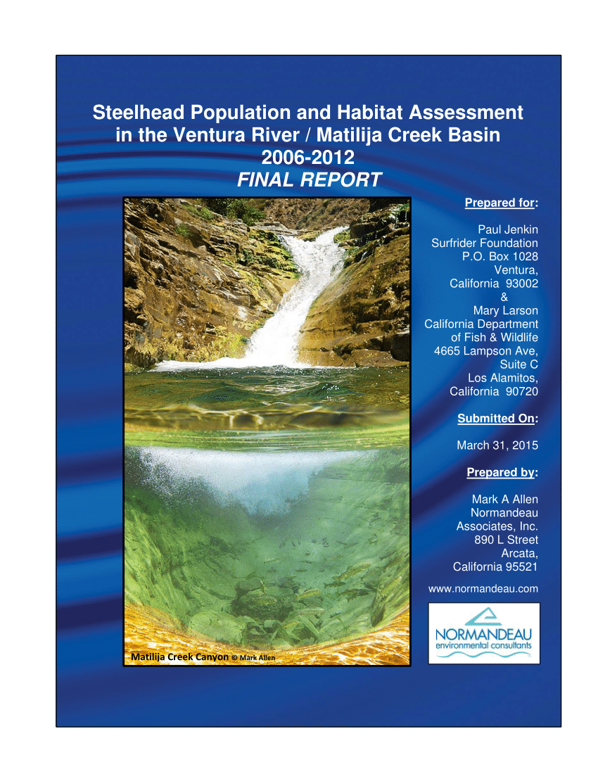 PDF) Steelhead population and habitat assessment in the Ventura