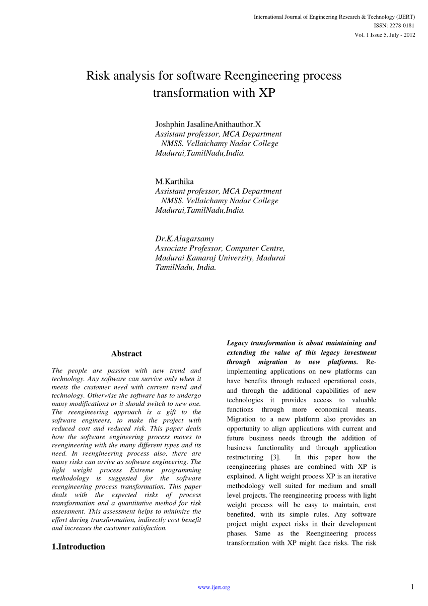 research paper on software reengineering