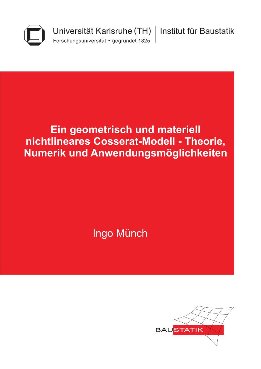 PDF A geometrically and materially nonlinear Cosserat model theory numerics and applications