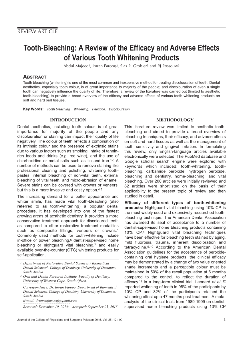 research paper on white teeth