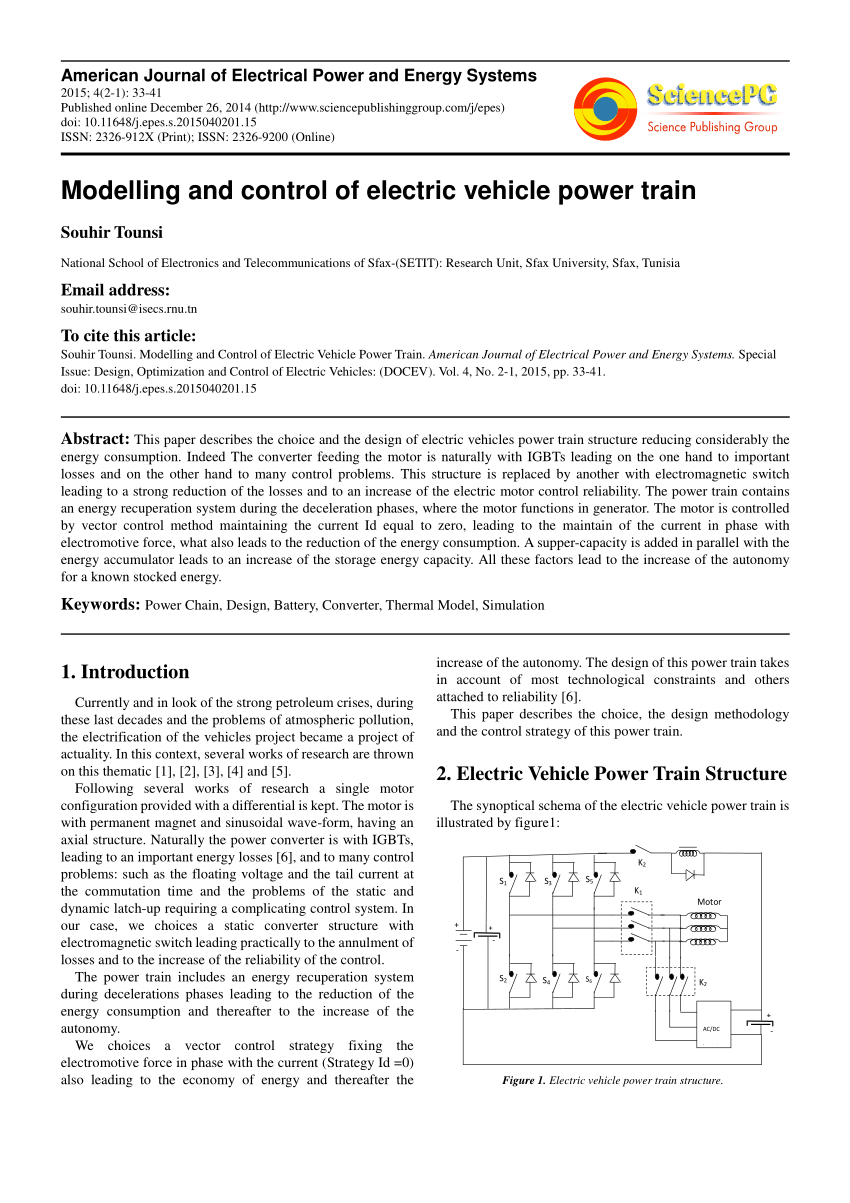 (PDF) American Journal of Electrical Power and Energy Systems Modelling