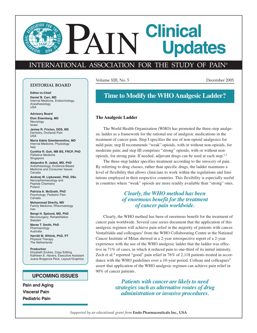 (PDF) Time to modify the WHO analgesic ladder