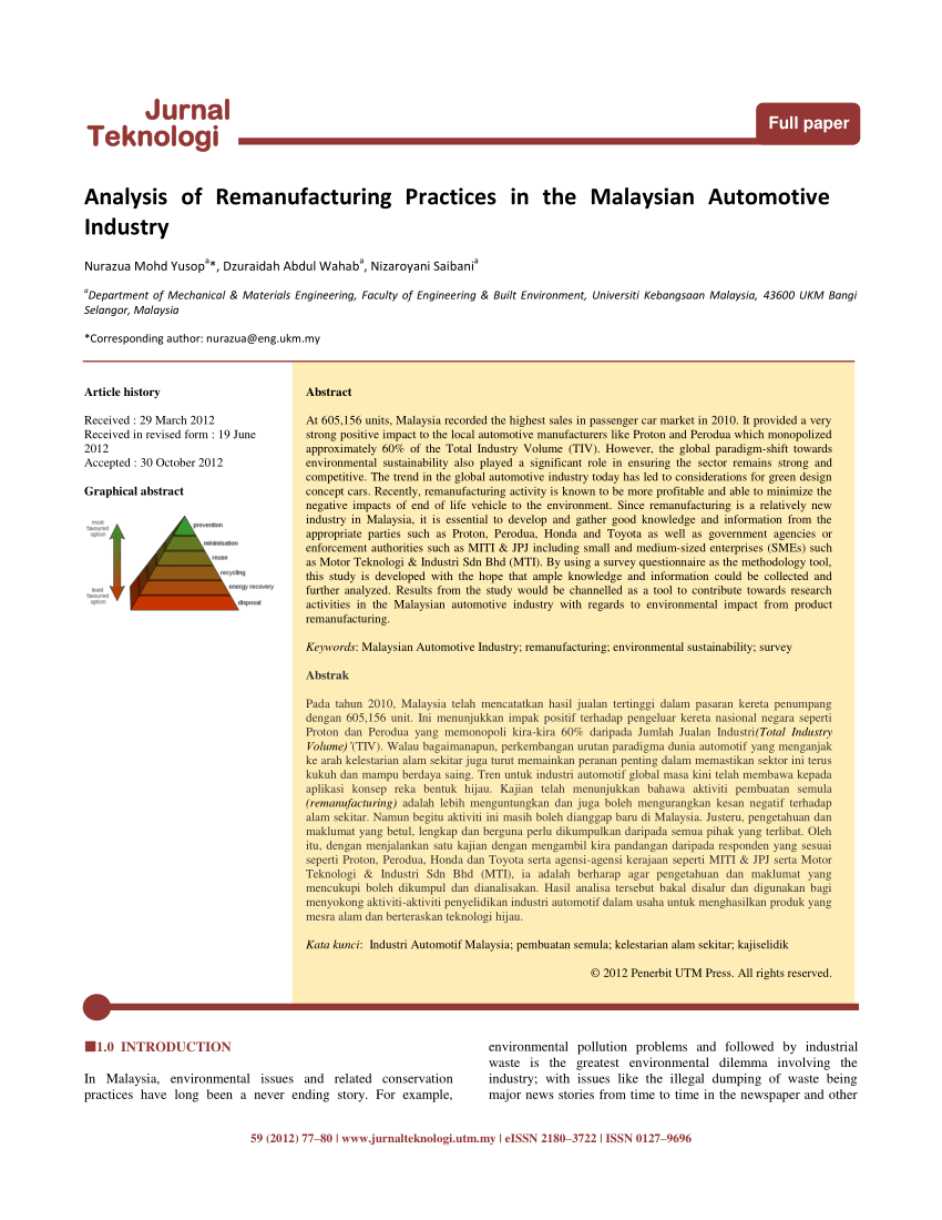 (PDF) Analysis of remanufacturing practices in the 