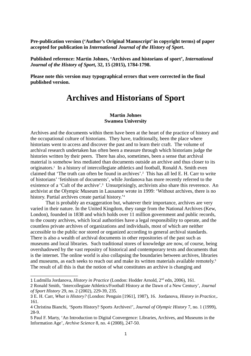 sports history essay