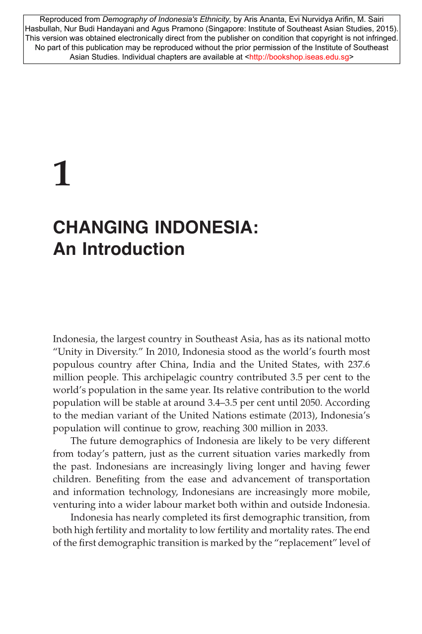 Pdf Demography Of Indonesia S Ethnicity
