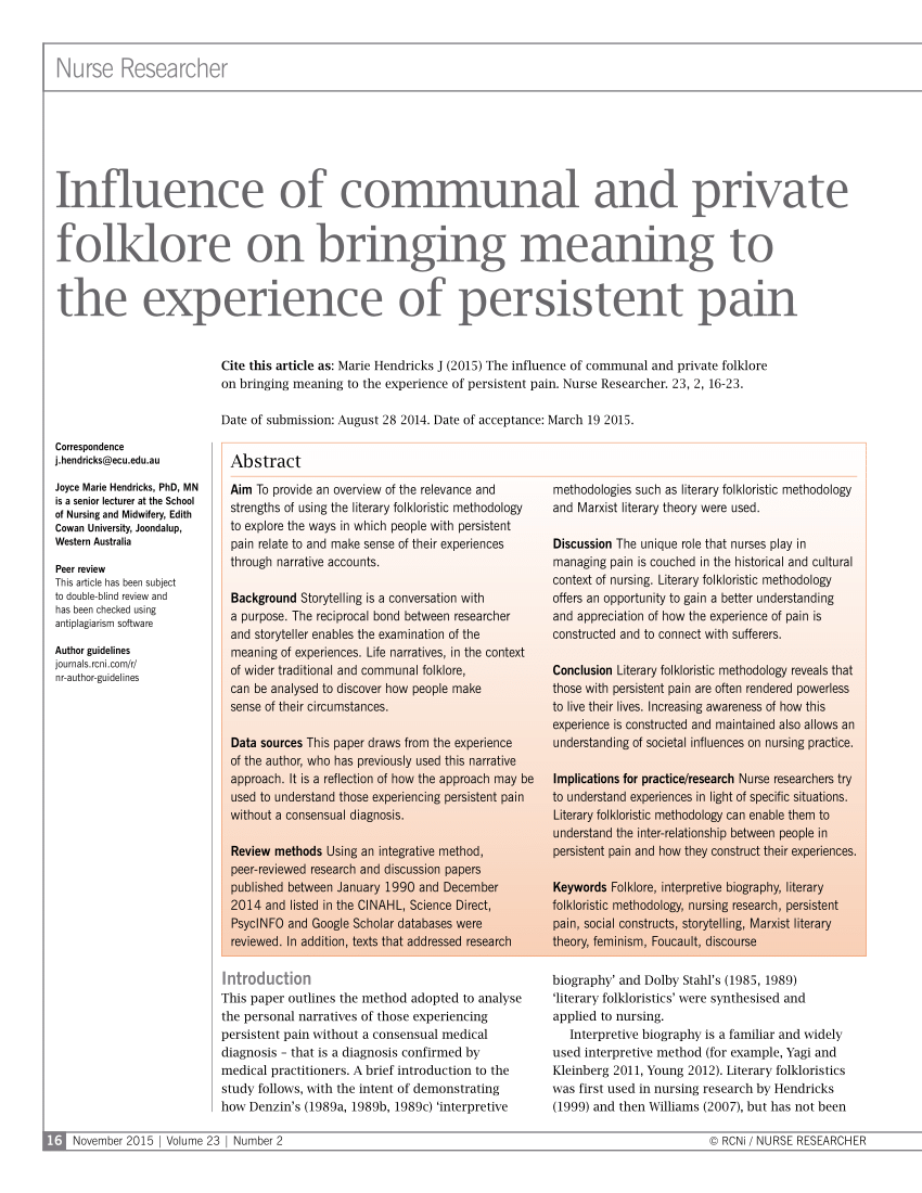 (PDF) Influence of communal and private folklore on bringing meaning to