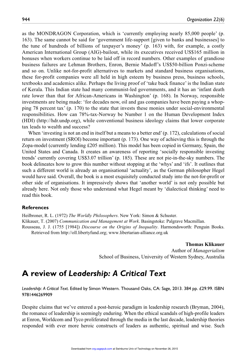literature review on leadership