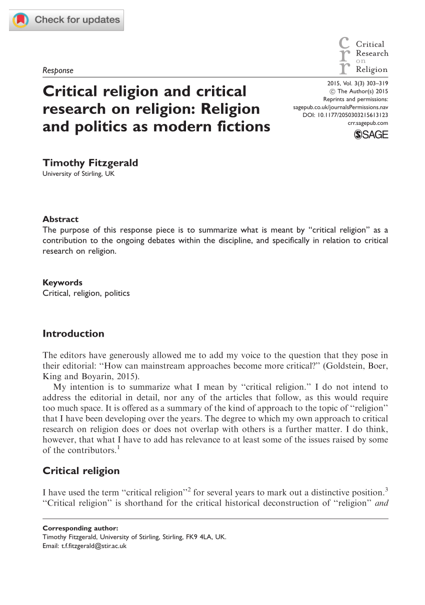 studies in critical research on religion