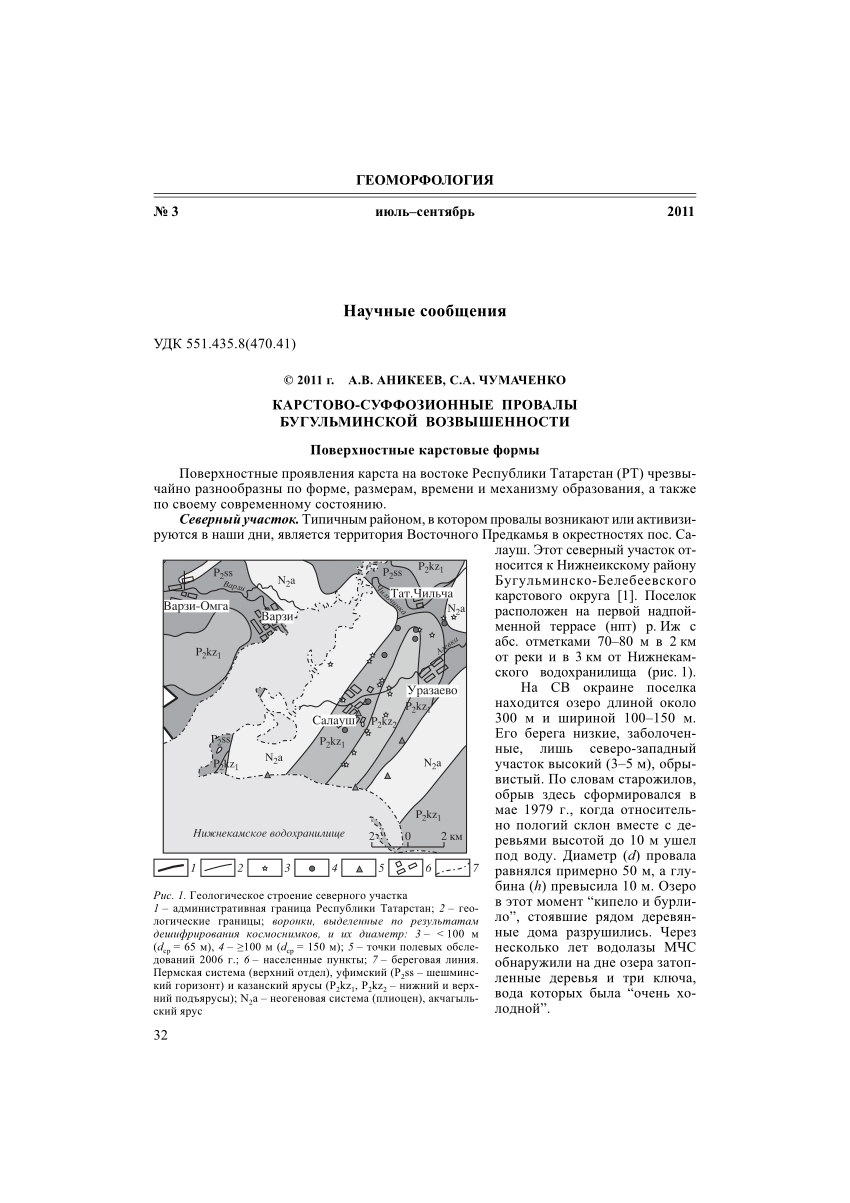 PDF) Karst-suffusion sinkholes on the bugulma highland