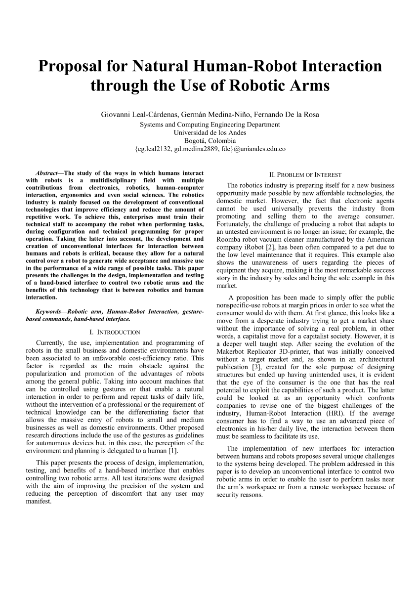 a research paper about robotics