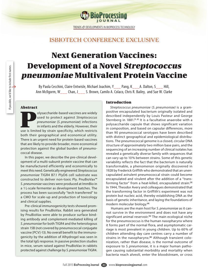 (PDF) Next Generation Vaccines: Development of a Novel ...