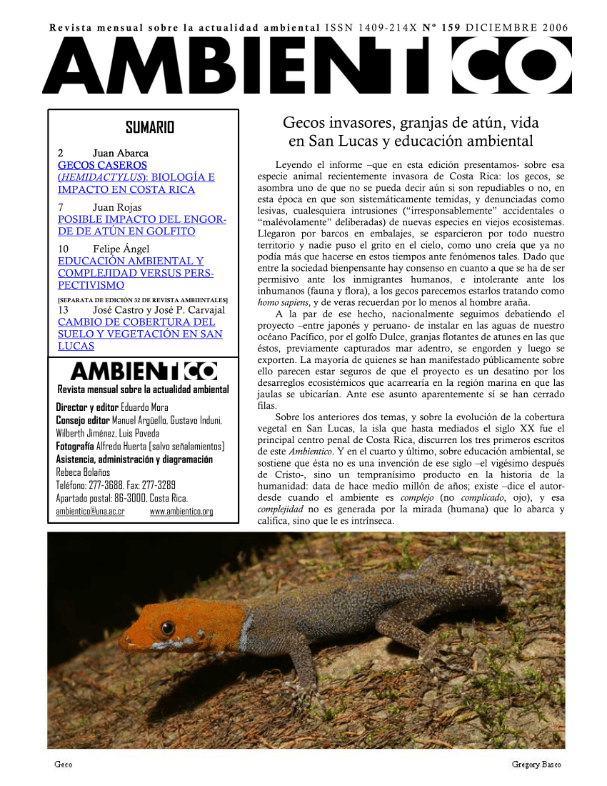 PDF) Gecos caseros (Hemidactylus): biologa e impacto en Costa Rica
