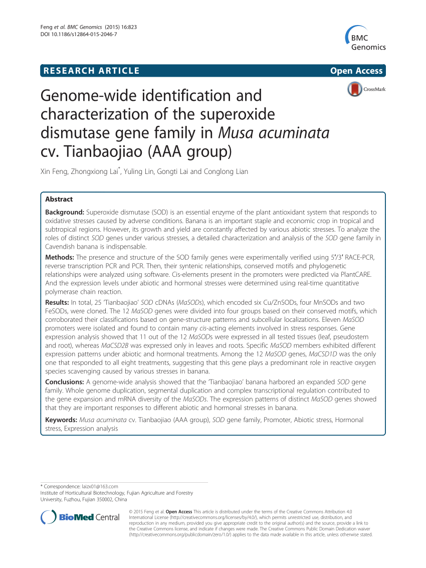 PDF) Genome-wide identification and characterization of the 