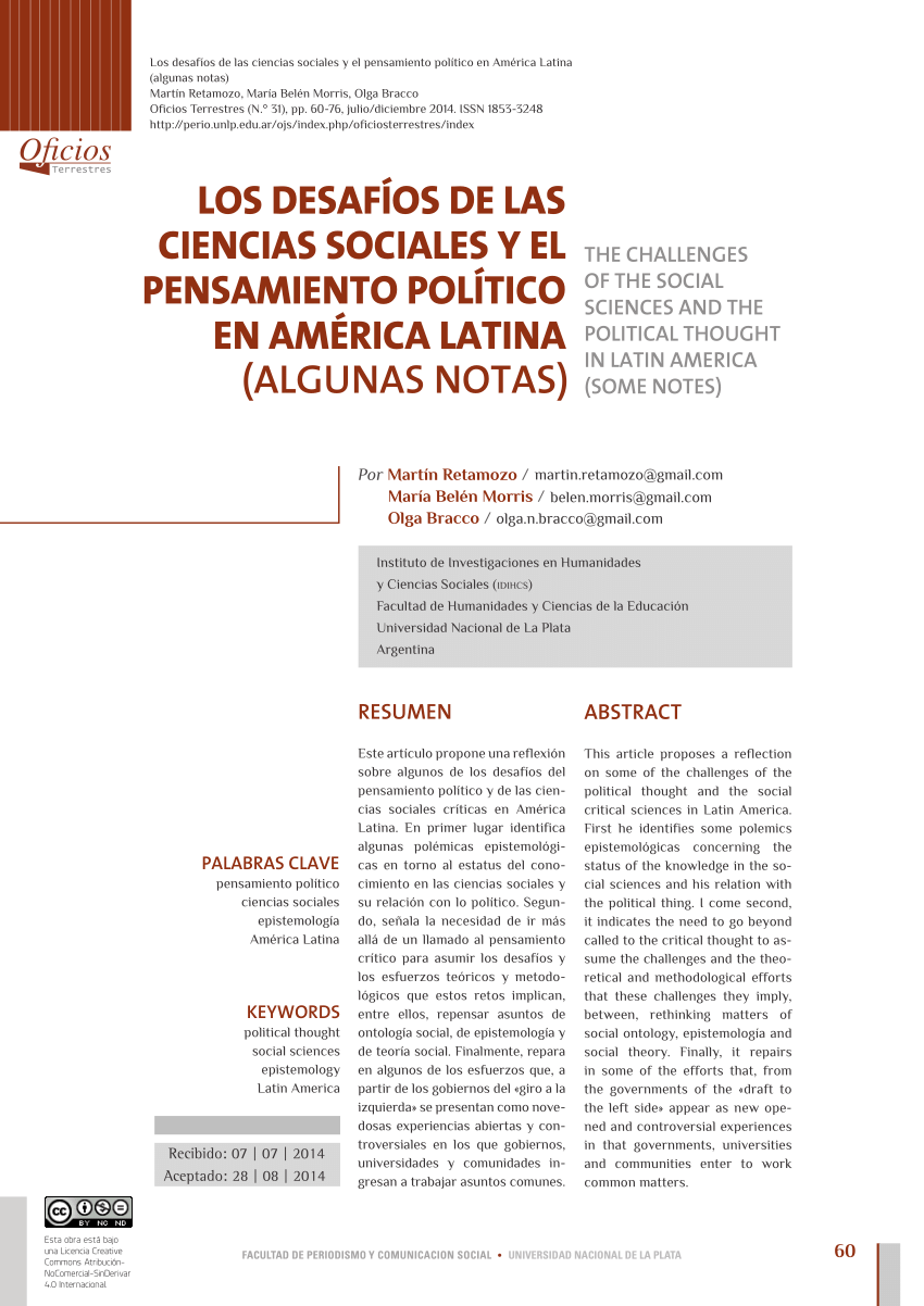 Pdf Los Desafíos De Las Ciencias Sociales Y El Pensamiento Crítico 9127