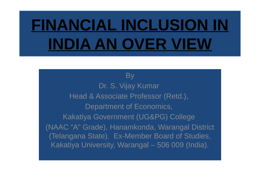 phd thesis on financial inclusion in india