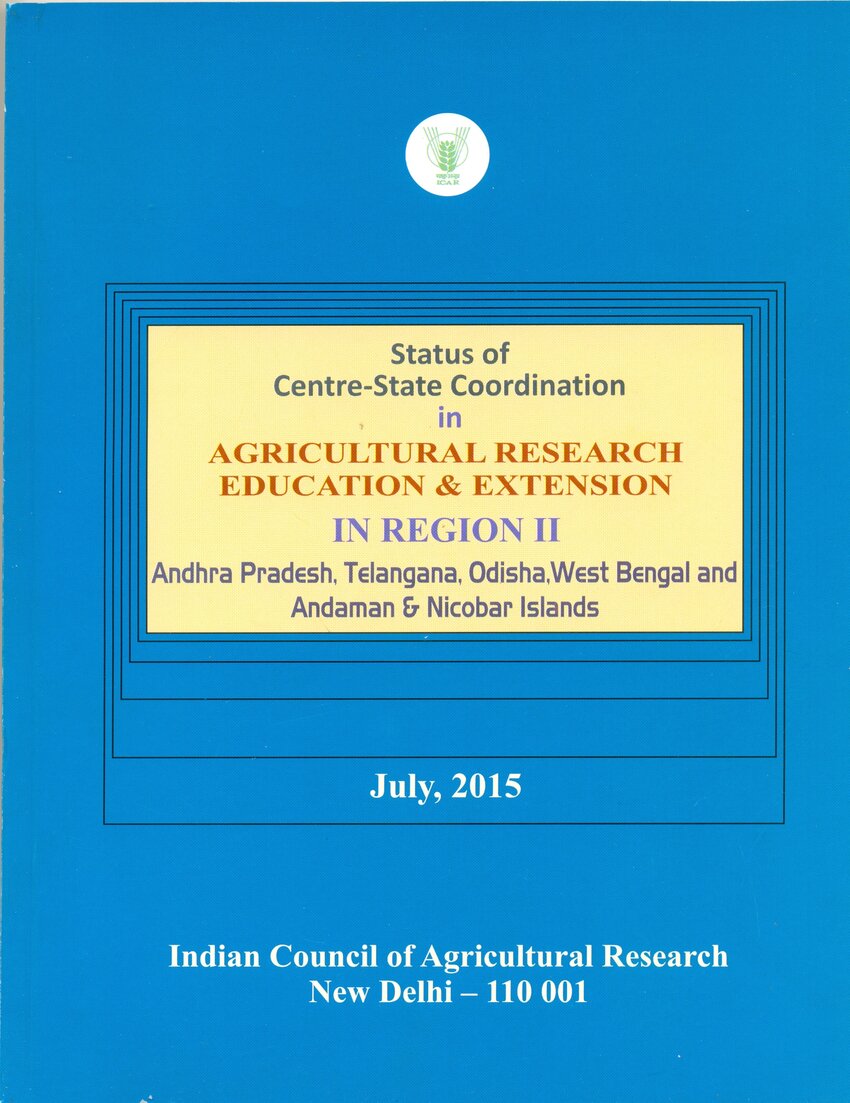 (PDF) Status of Centre-State Coordination in Agriculture Research ...