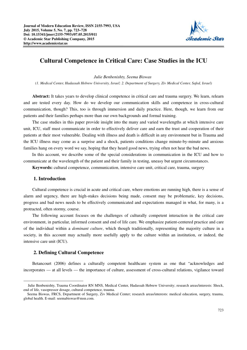 critical care case study example