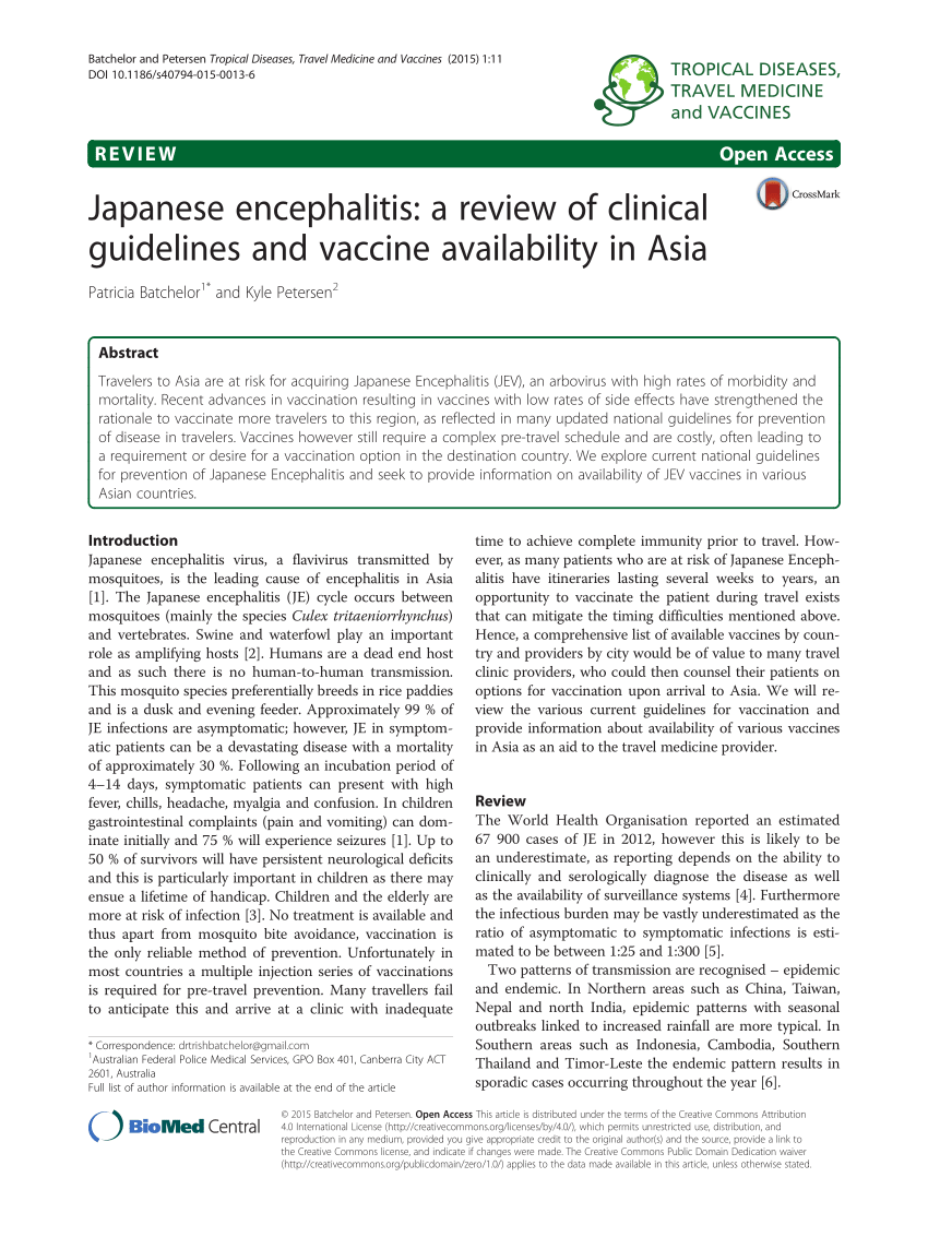 research articles on japanese encephalitis