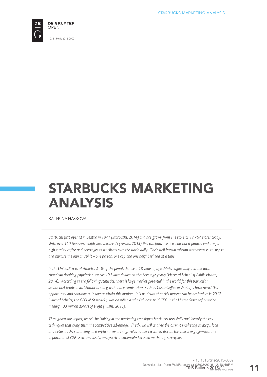 starbucks market analysis