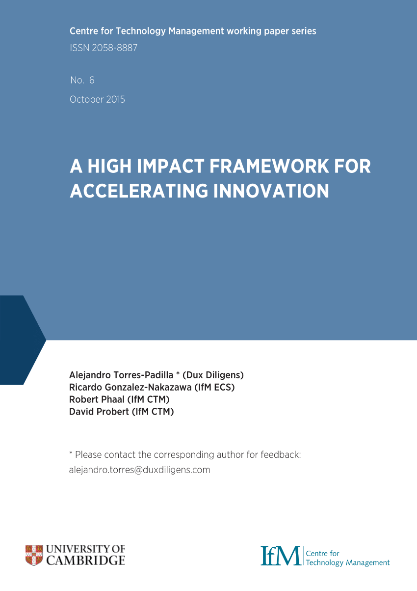 PDF) A High Impact Framework for Accelerating Innovation