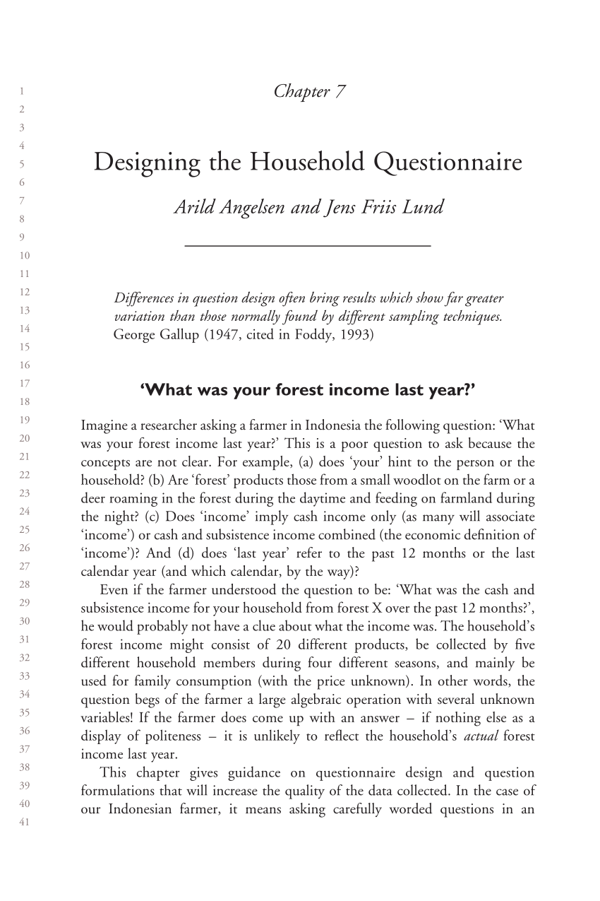 Pdf Designing The Household Questionnaire