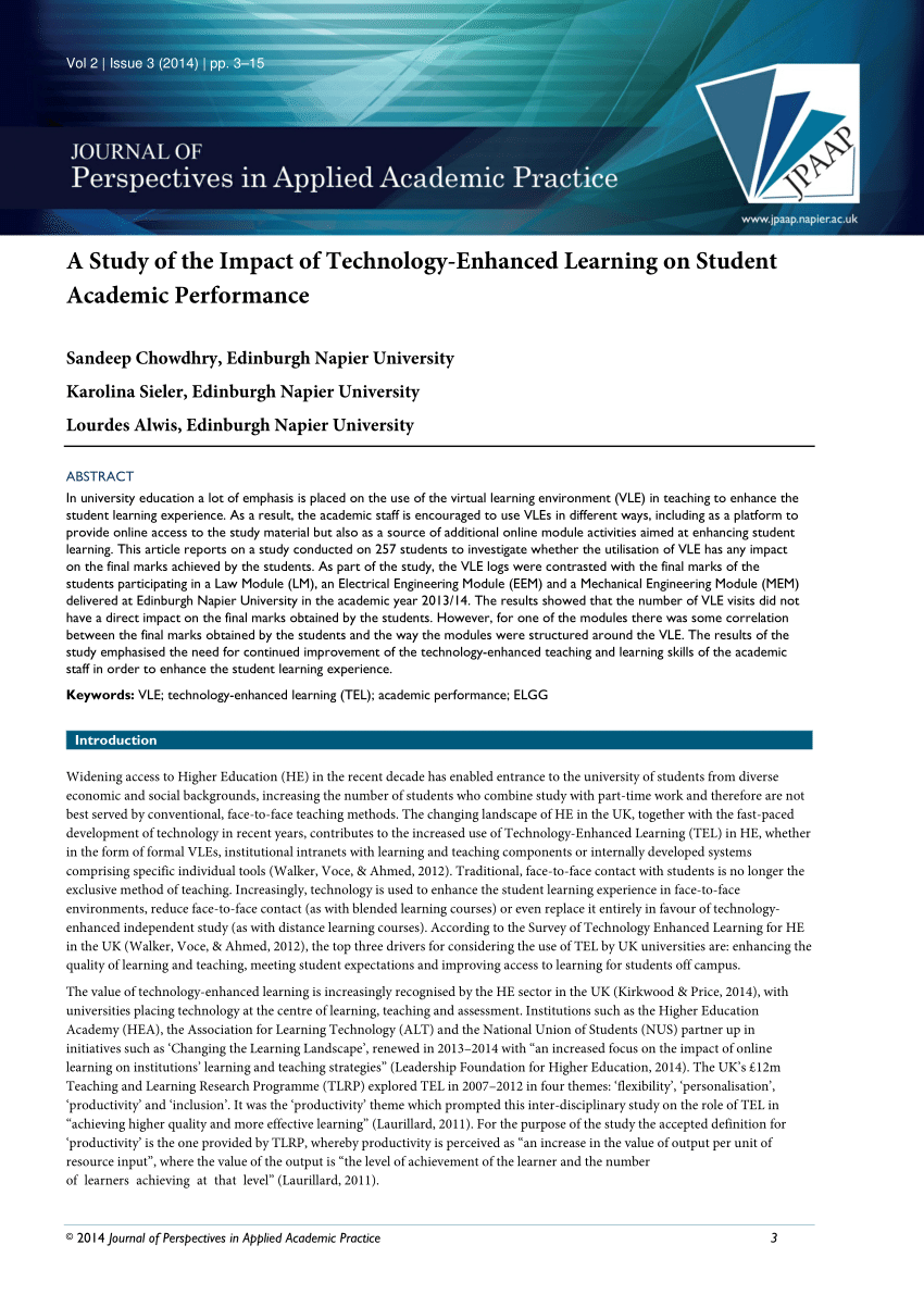 research paper about the impact of online learning to students