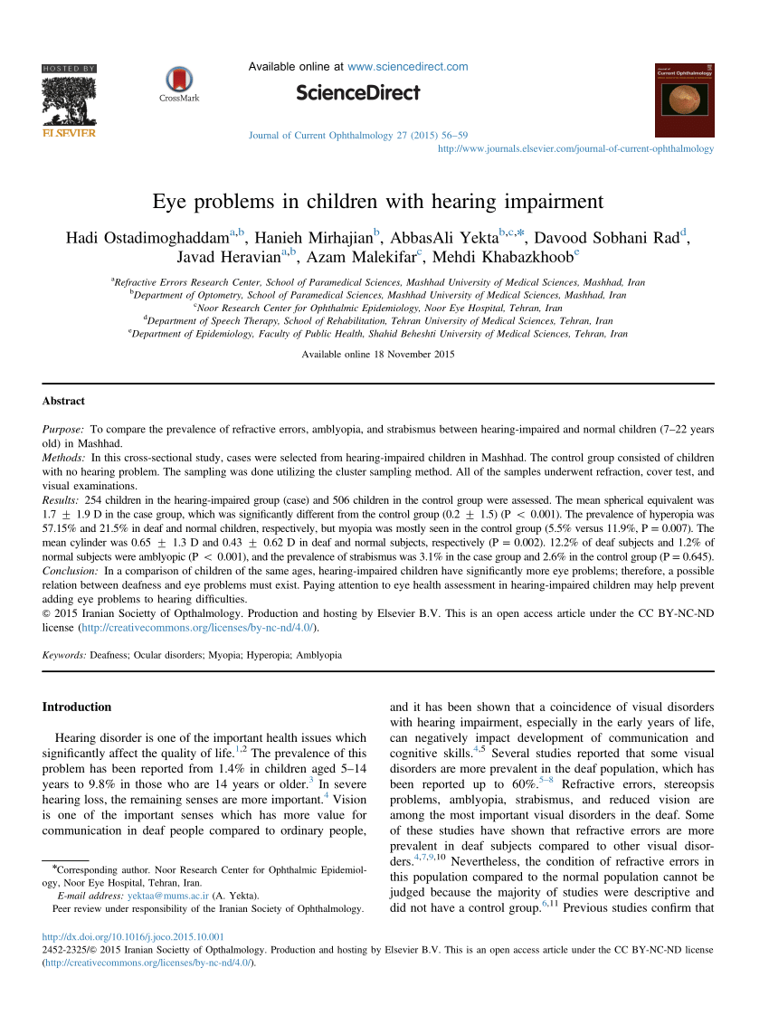 Bilateral sensorineural hearing disorders in children: etiology of deafness  and evaluation of hearing tests - ScienceDirect