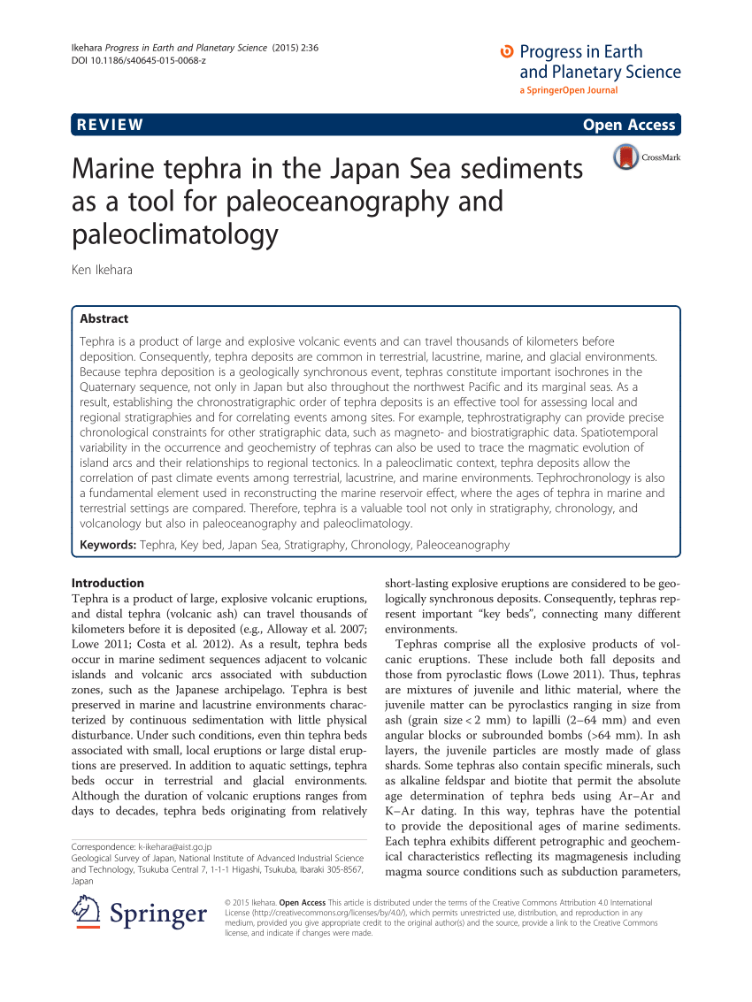 Pdf Marine Tephra In The Japan Sea Sediments As A Tool For Paleoceanography And Paleoclimatology