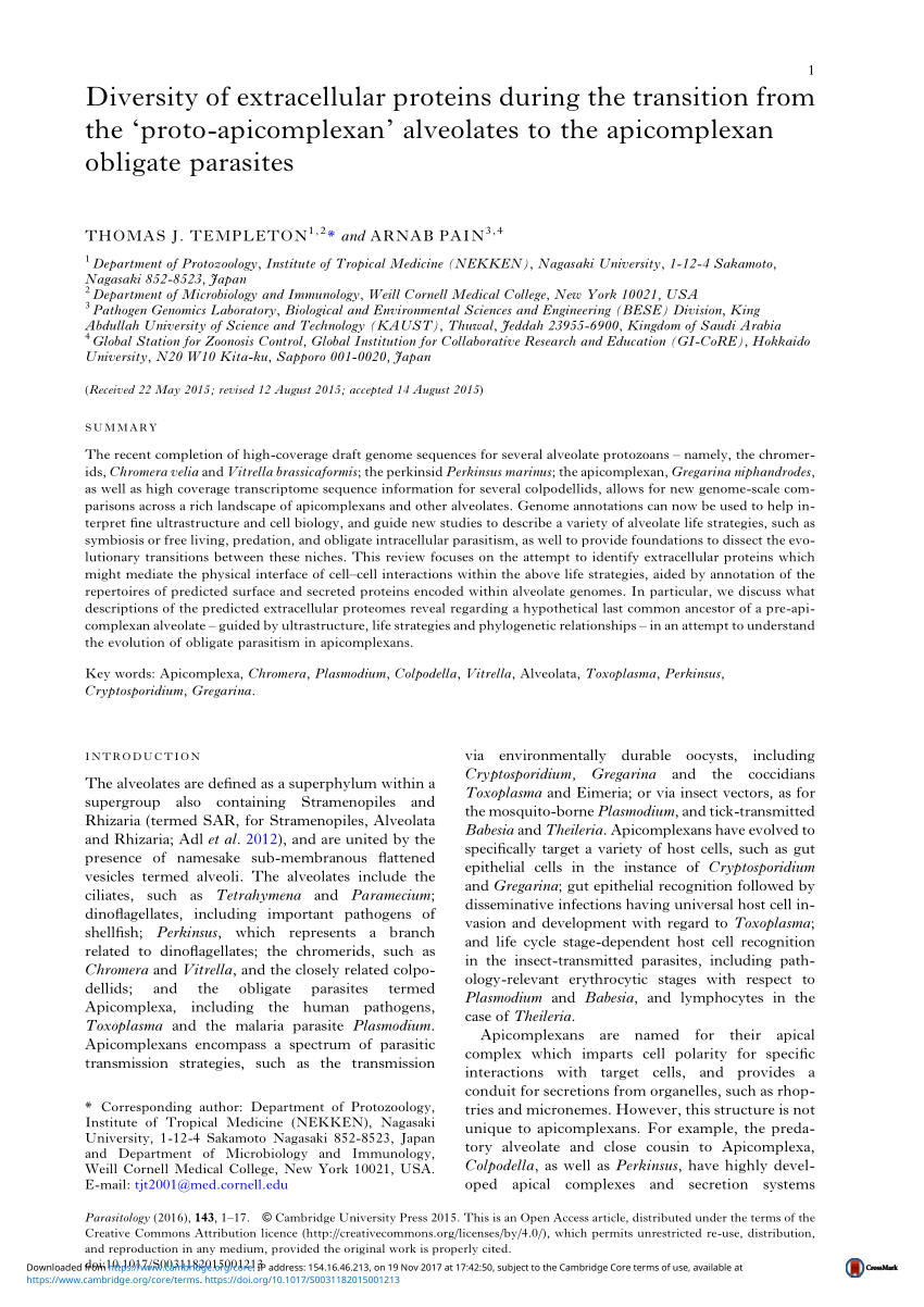 Pdf Diversity Of Extracellular Proteins During The Transition