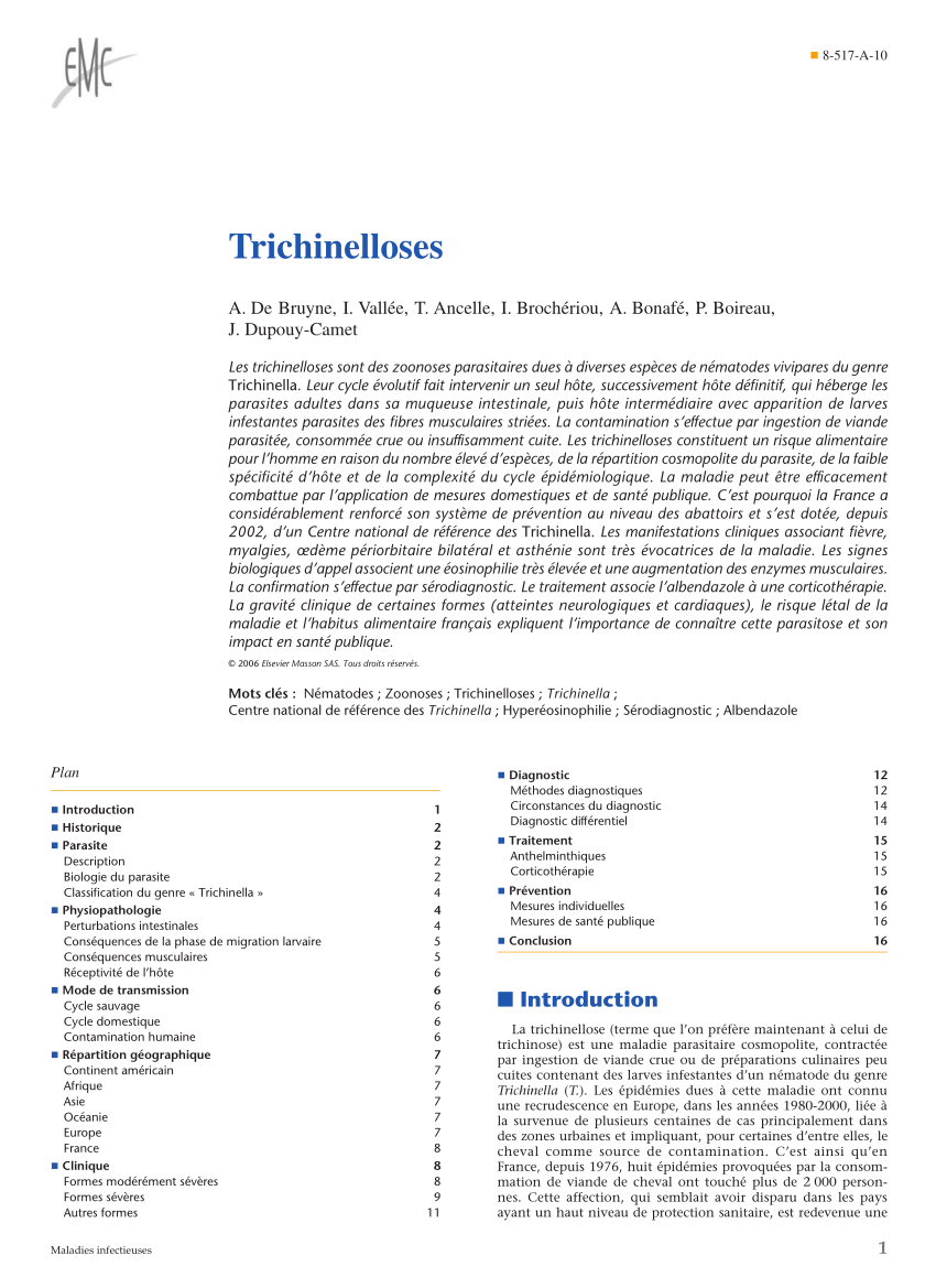 pdf trichinelloses