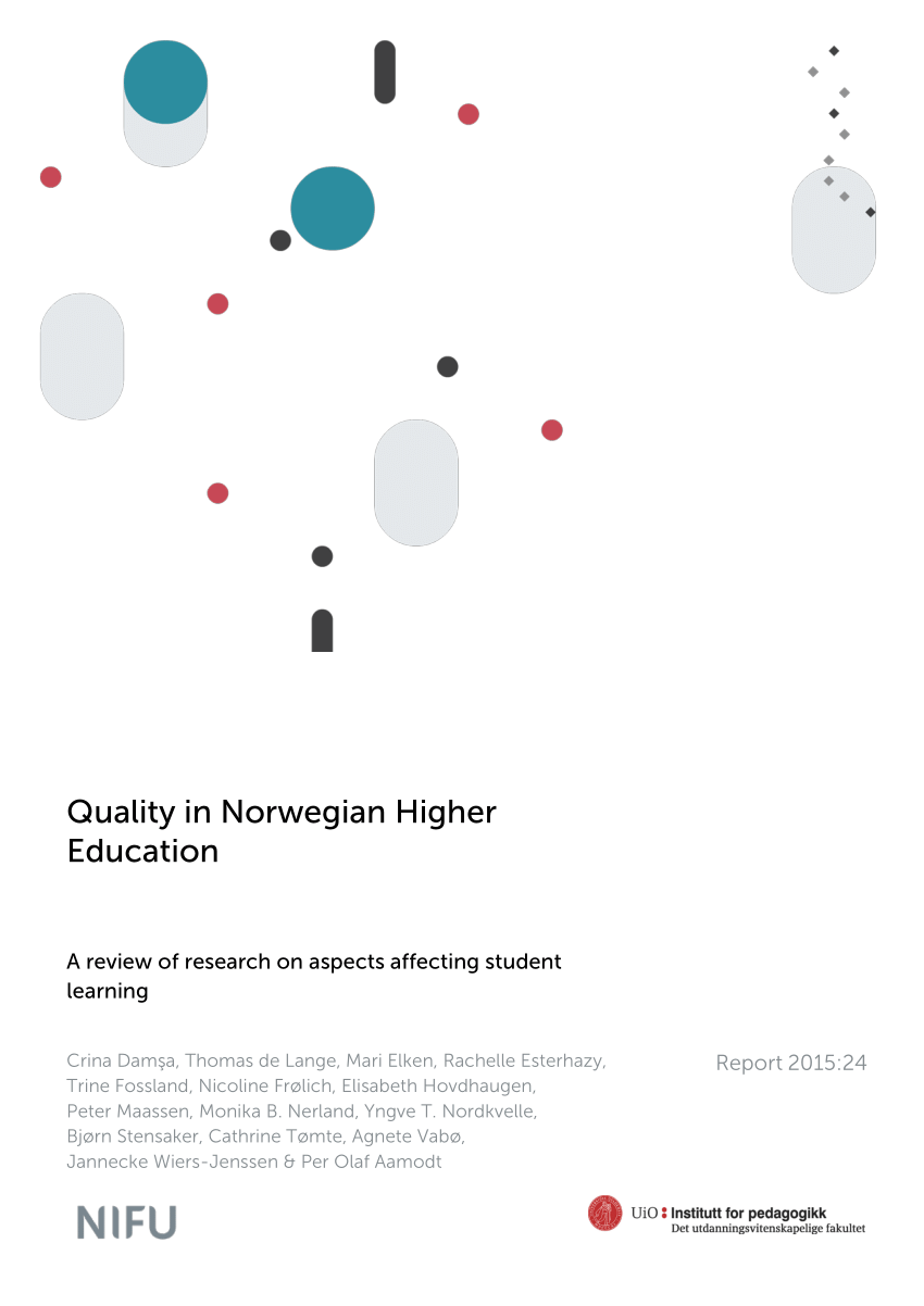 Pdf Quality In Norwegian Higher Education A Review Of Research
