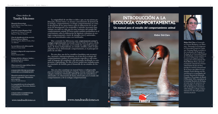 PDF) Introducción a la Ecología Comportamental. Un manual para el estudio  del comportamiento animal.